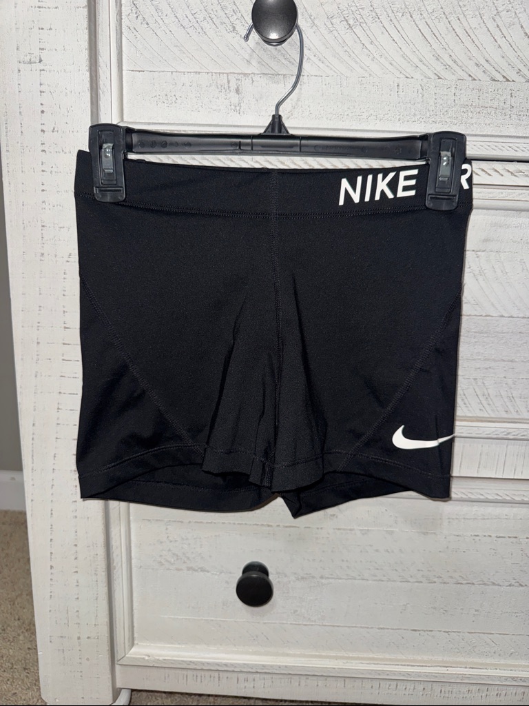 Nike Black Women's Training Bike Shorts With White Swoosh